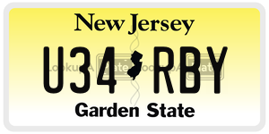 U34RBY  license plate in NJ