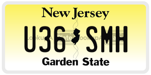 U36SMH license plate in New Jersey