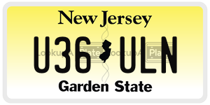 U36ULN  license plate in NJ