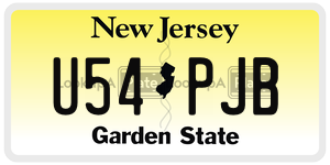 U54PJB license plate in New Jersey