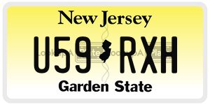 U59RXH  license plate in NJ