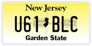 U61BLC license plate in New Jersey