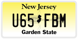 U65FBM license plate in New Jersey