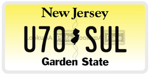 U70SUL license plate in New Jersey