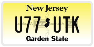 U77UTK  license plate in NJ