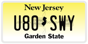U80SWY license plate in New Jersey