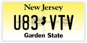 U83VTV license plate in New Jersey