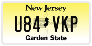U84VKP license plate in New Jersey