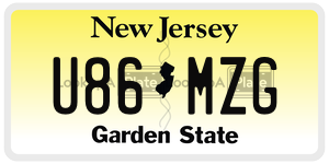U86MZG license plate in New Jersey