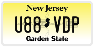 U88VDP  license plate in NJ