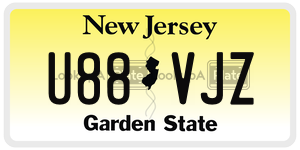 U88VJZ  license plate in NJ