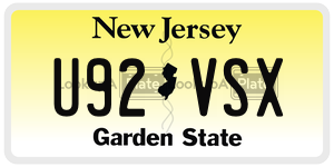 U92VSX  license plate in NJ