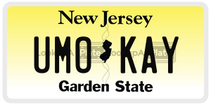 UMOKAY license plate in New Jersey