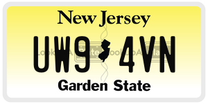 UW94VN  license plate in NJ