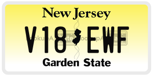 V18EWF license plate in New Jersey