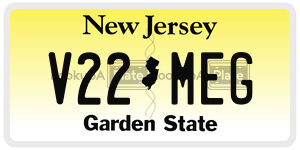 V22MEG license plate in New Jersey