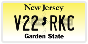 V22RKC license plate in New Jersey
