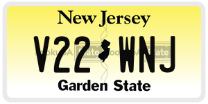 V22WNJ  license plate in NJ