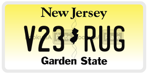 V23RUG license plate in New Jersey