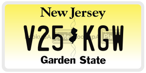 V25KGW license plate in New Jersey