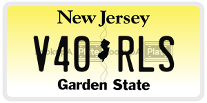 V40RLS  license plate in NJ