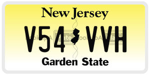 V54VVH  license plate in NJ