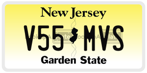 V55MVS license plate in New Jersey