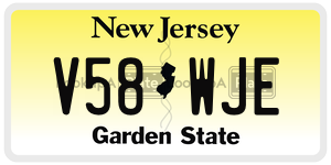 V58WJE  license plate in NJ