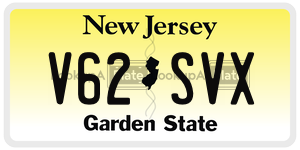 V62SVX  license plate in NJ