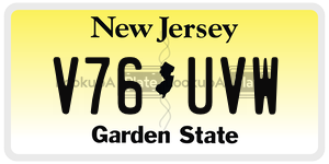 V76UVW license plate in New Jersey