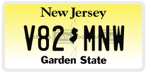 V82MNW  license plate in NJ