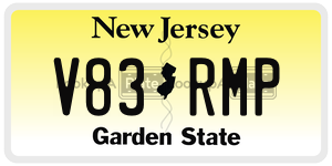 V83RMP license plate in New Jersey