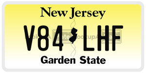 V84LHF  license plate in NJ