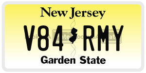 V84RMY  license plate in NJ