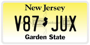 V87JUX  license plate in NJ