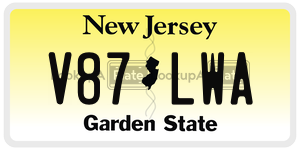 V87LWA license plate in New Jersey
