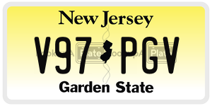 V97PGV license plate in New Jersey