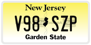 V98SZP  license plate in NJ