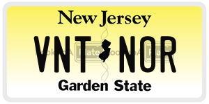 VNTNOR license plate in New Jersey