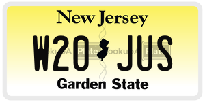 W20JUS license plate in New Jersey