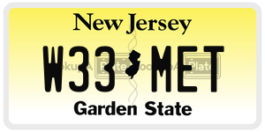 W33MET license plate in New Jersey