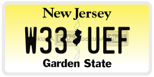 W33UEF license plate in New Jersey
