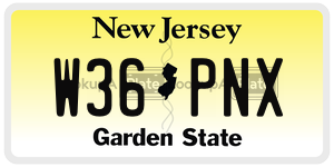 W36PNX license plate in New Jersey