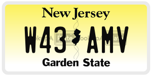 W43AMV license plate in New Jersey