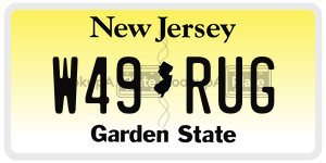 W49RUG license plate in New Jersey