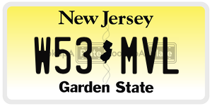 W53MVL license plate in New Jersey