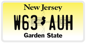 W63AUH license plate in New Jersey