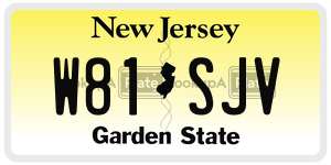 W81SJV  license plate in NJ