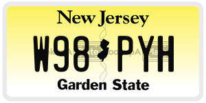 W98PYH license plate in New Jersey