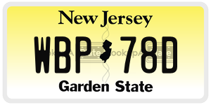 WBP78D  license plate in NJ